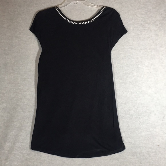 A.N.A. “A New Approach” Geometric Print & Contrasting Solid Cap Sleeve HiLo Hem - Picture 2 of 16